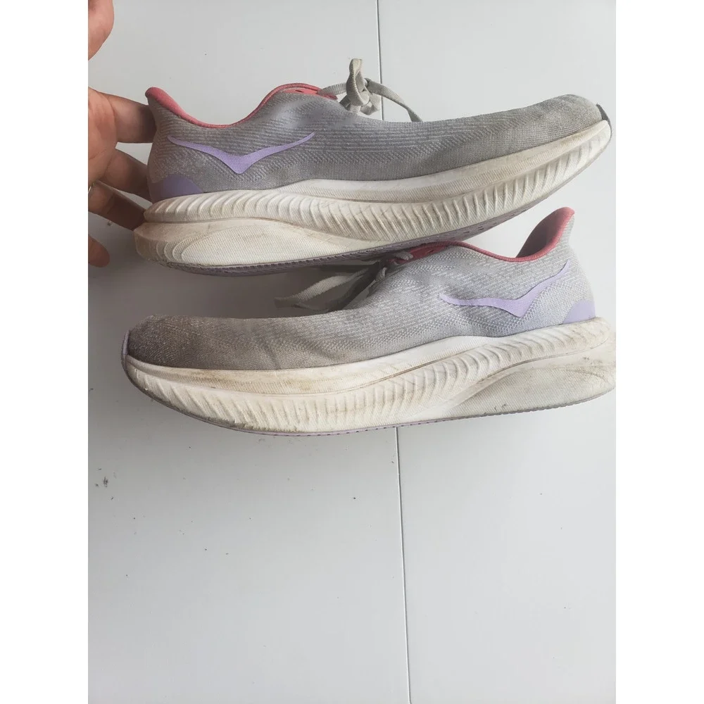 Hoka Mach 6 Shoes Size 9.5 Wide Women Gray Pink Running Gym Marathon 1147834